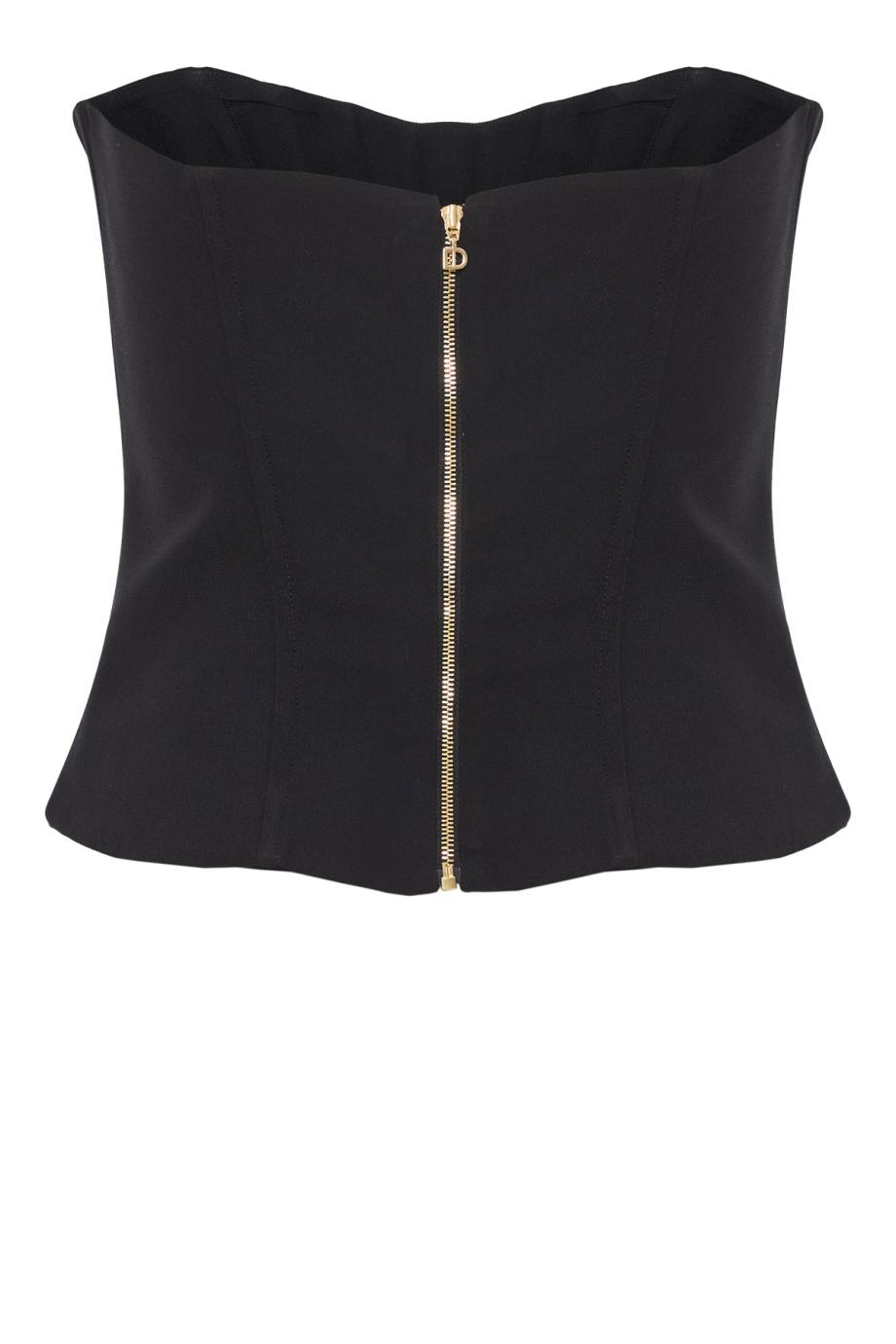 Elena strapless crepe cady top in black