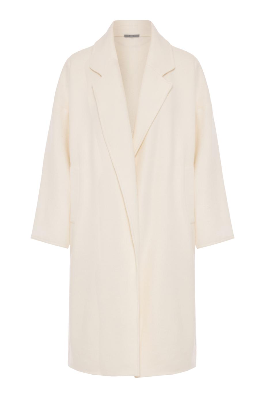 Cashmere and wool oversized coat in white