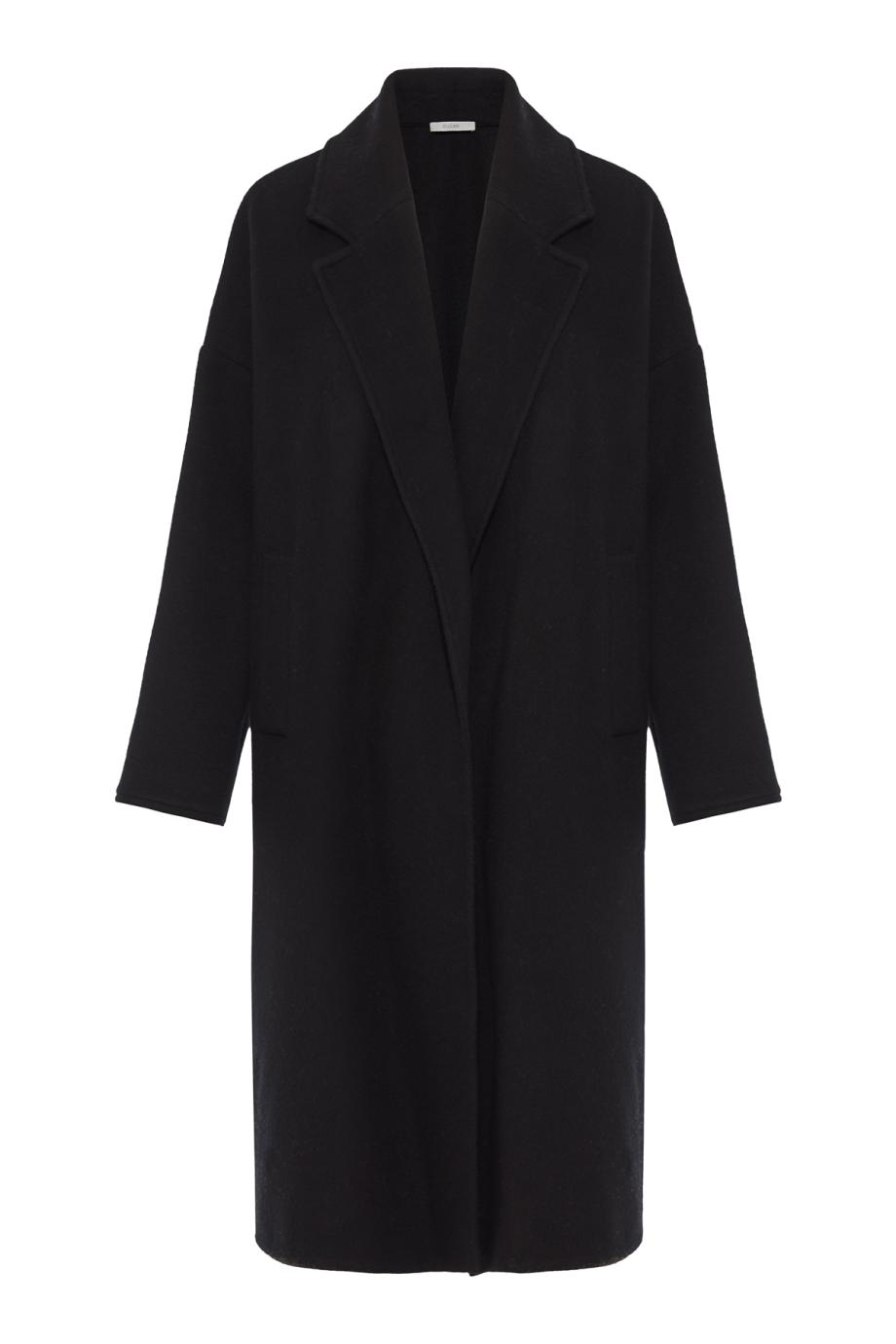 Cashmere and wool oversized coat in black
