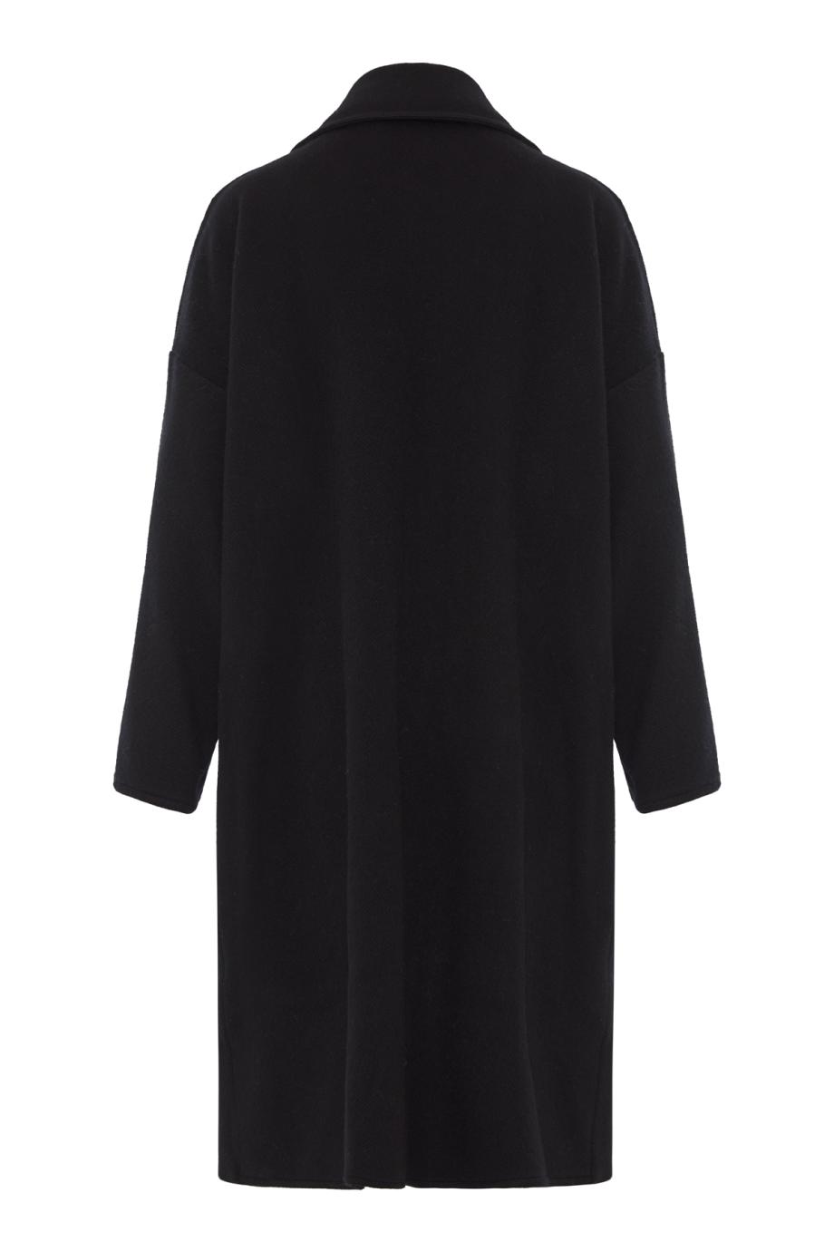 Cashmere and wool oversized coat in black