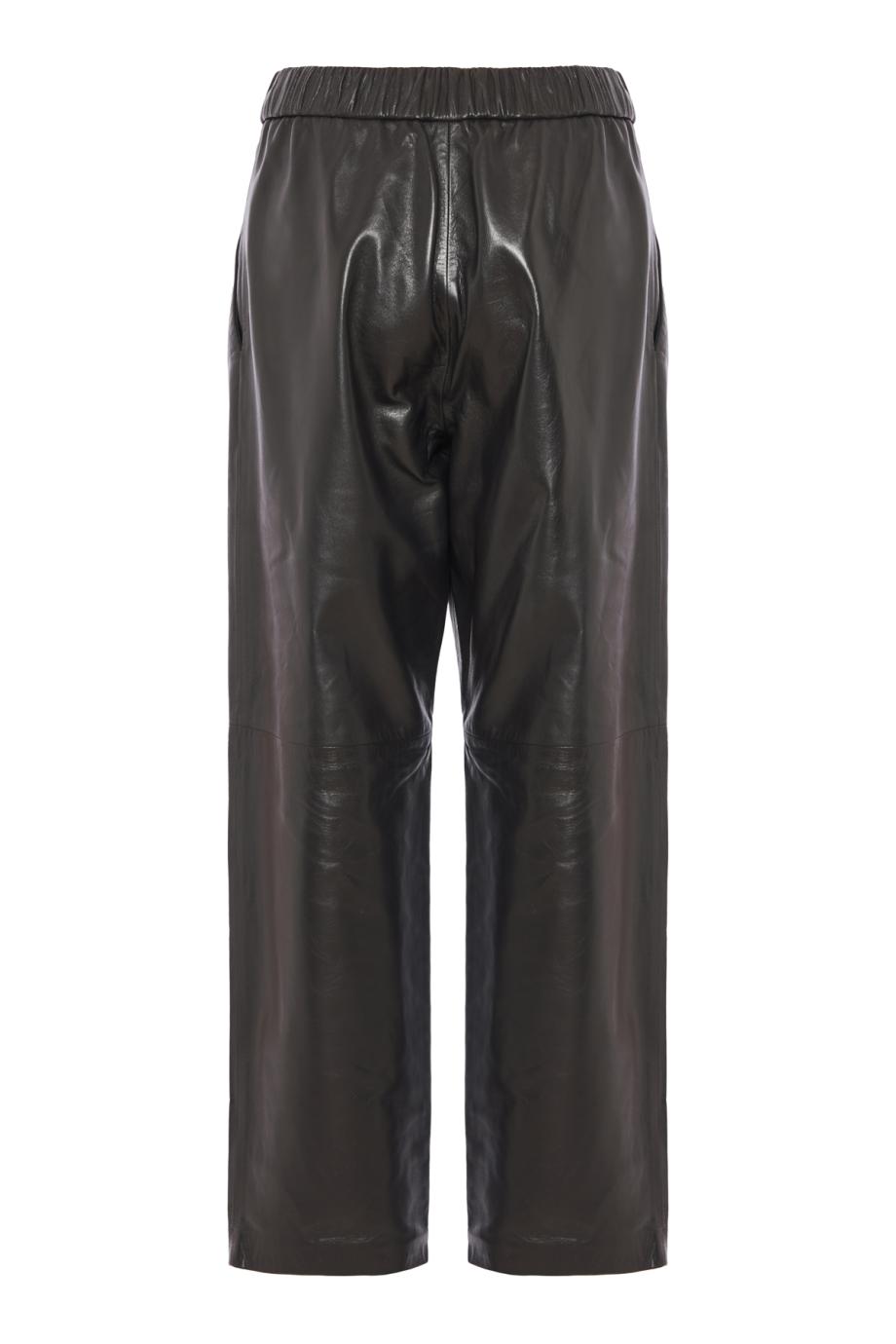 Leather carrot pants in charcoal