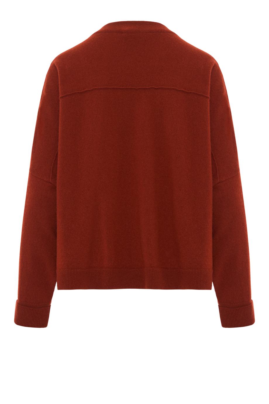 Cashmere crew neck sweater in saffron