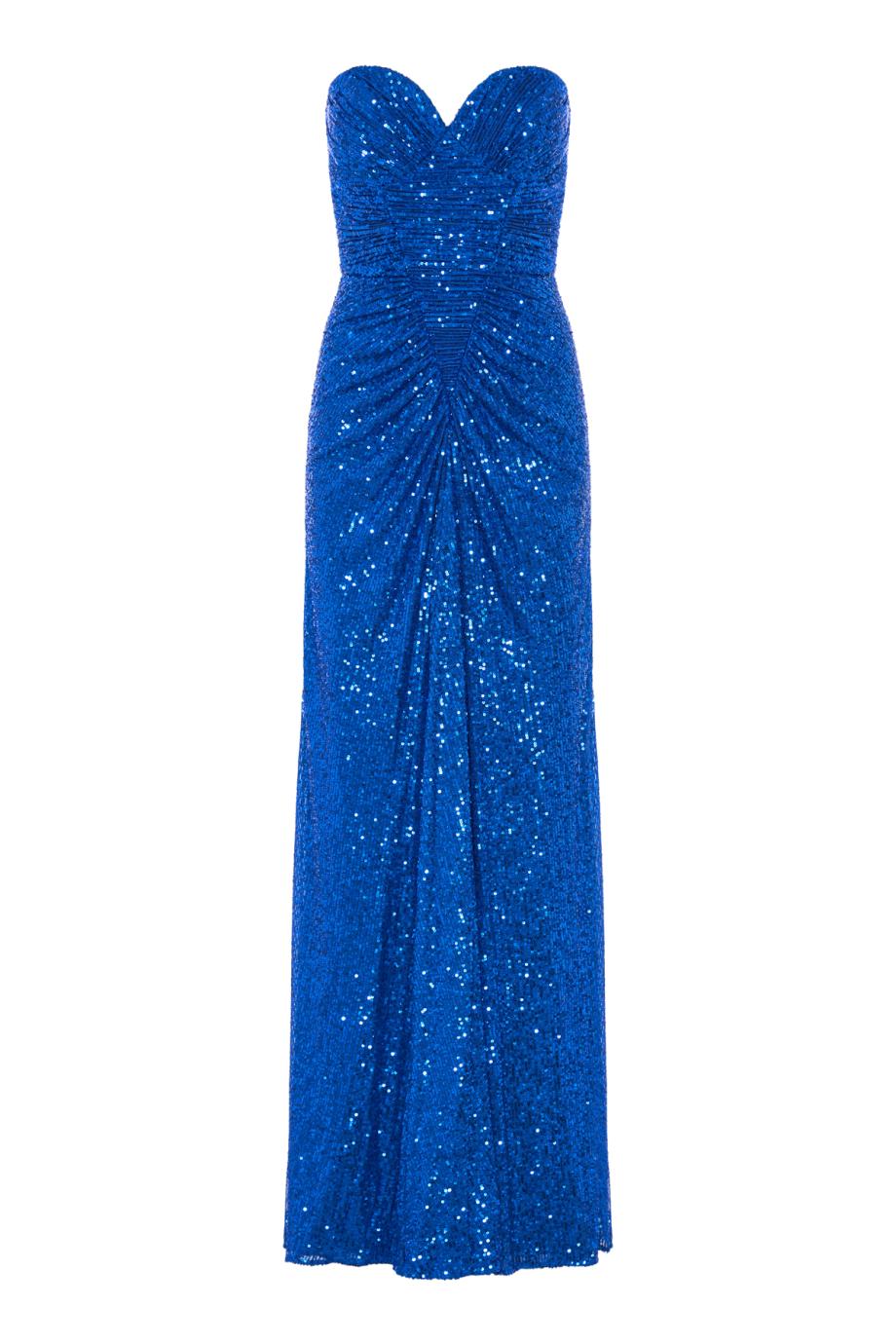 ΦΟΡΕΜΑ STRAPLESS SEQUINED DRAPED LONG