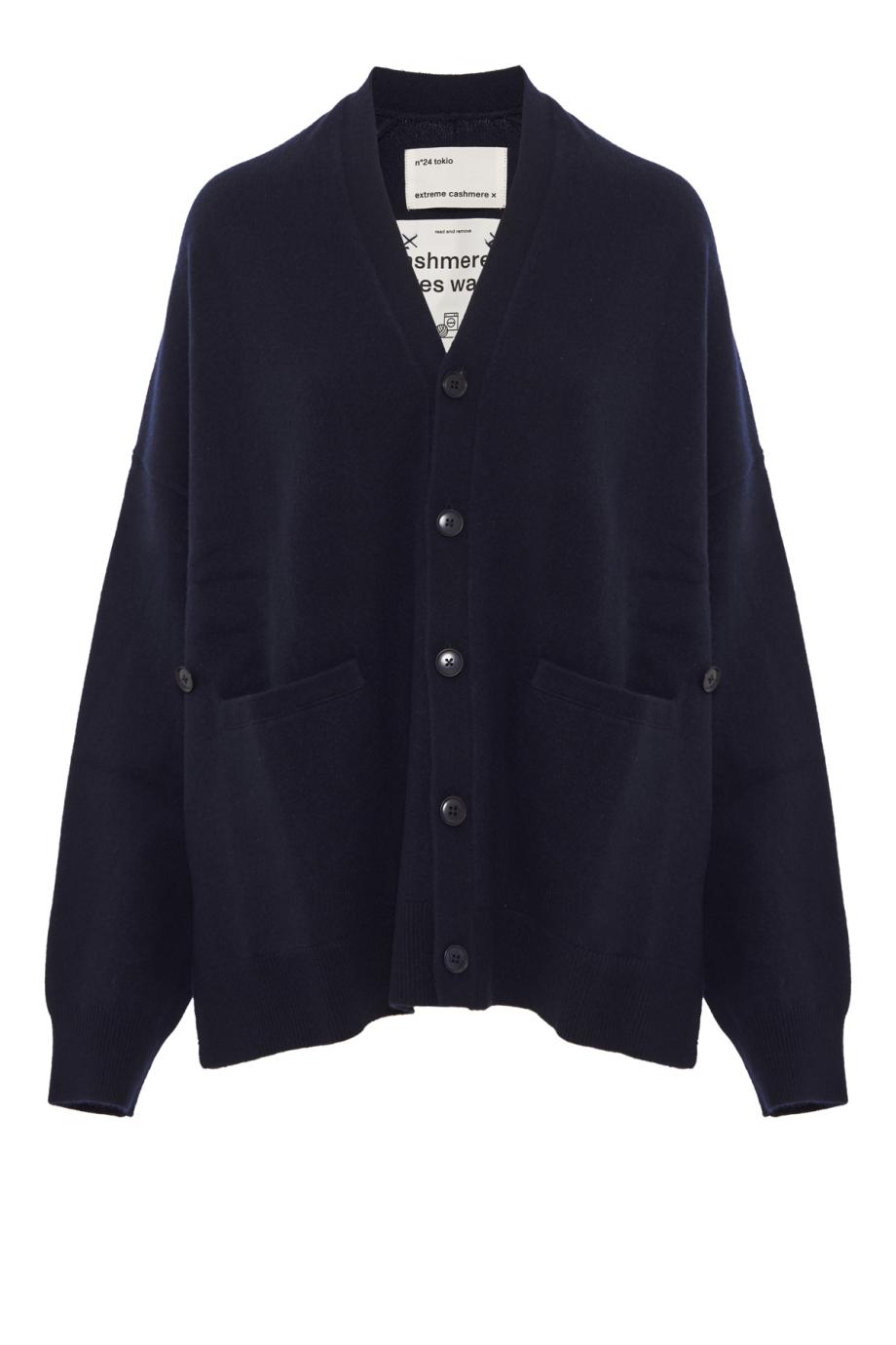 No024 Tokio cashmere-blend cardigan in navy