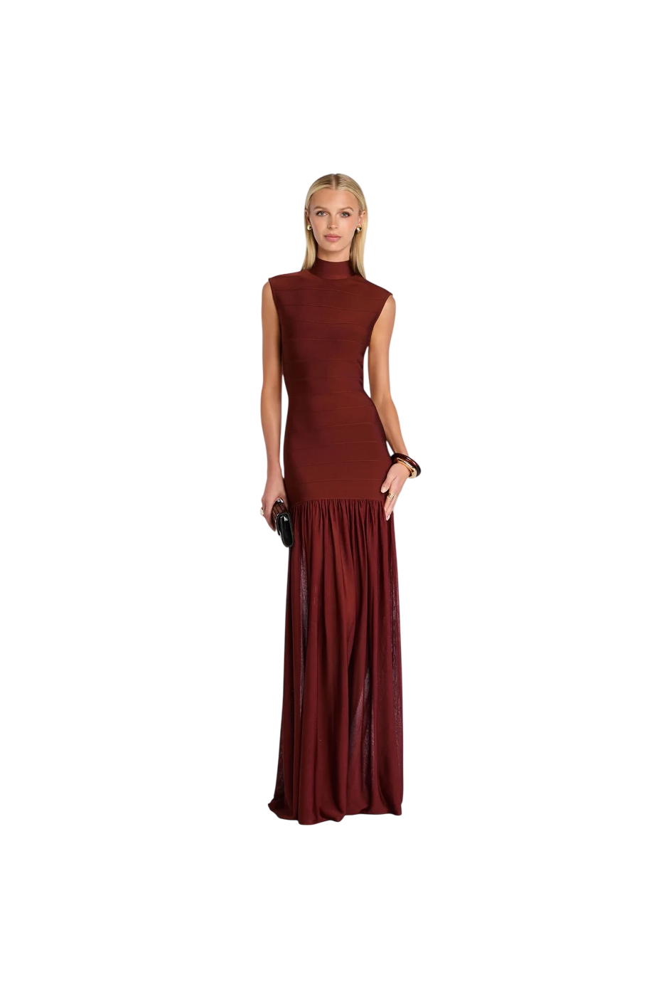 Zosima bandage maxi dress in cigar