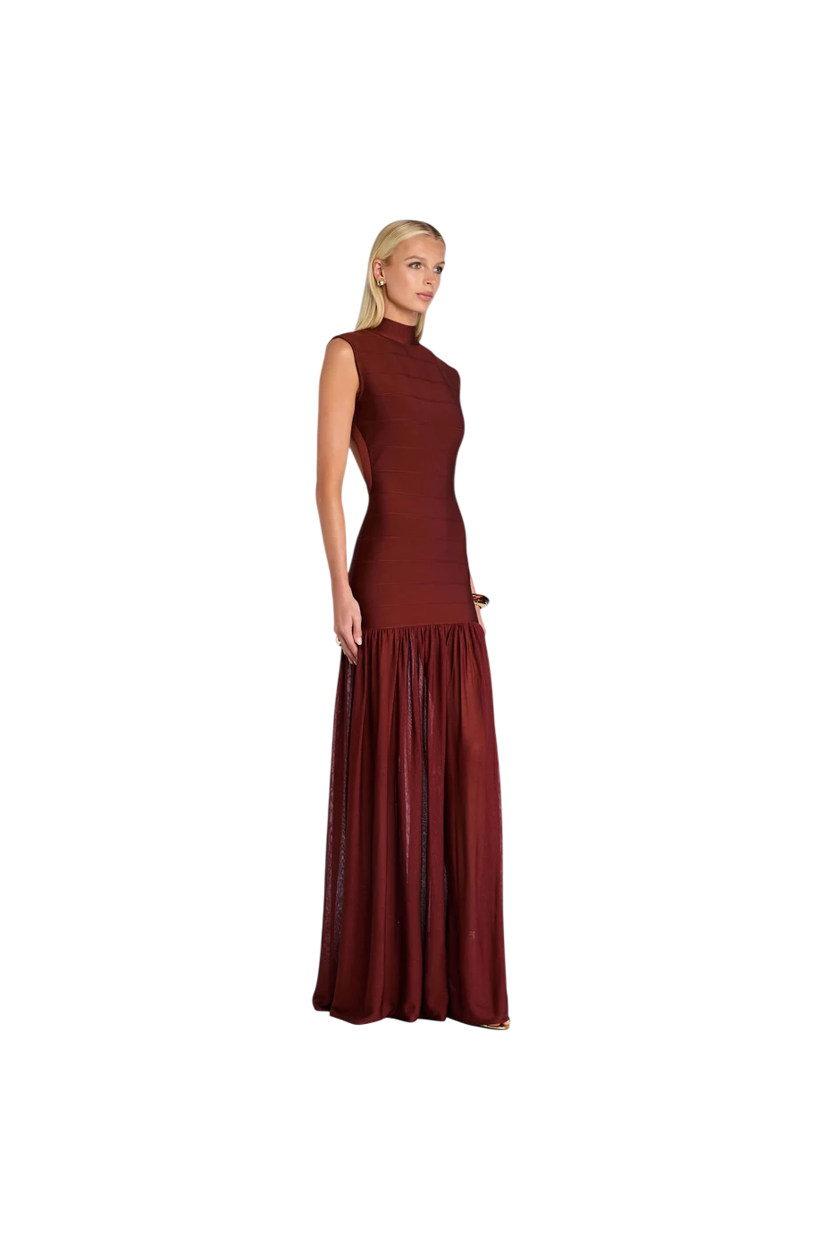 Zosima bandage maxi dress in cigar