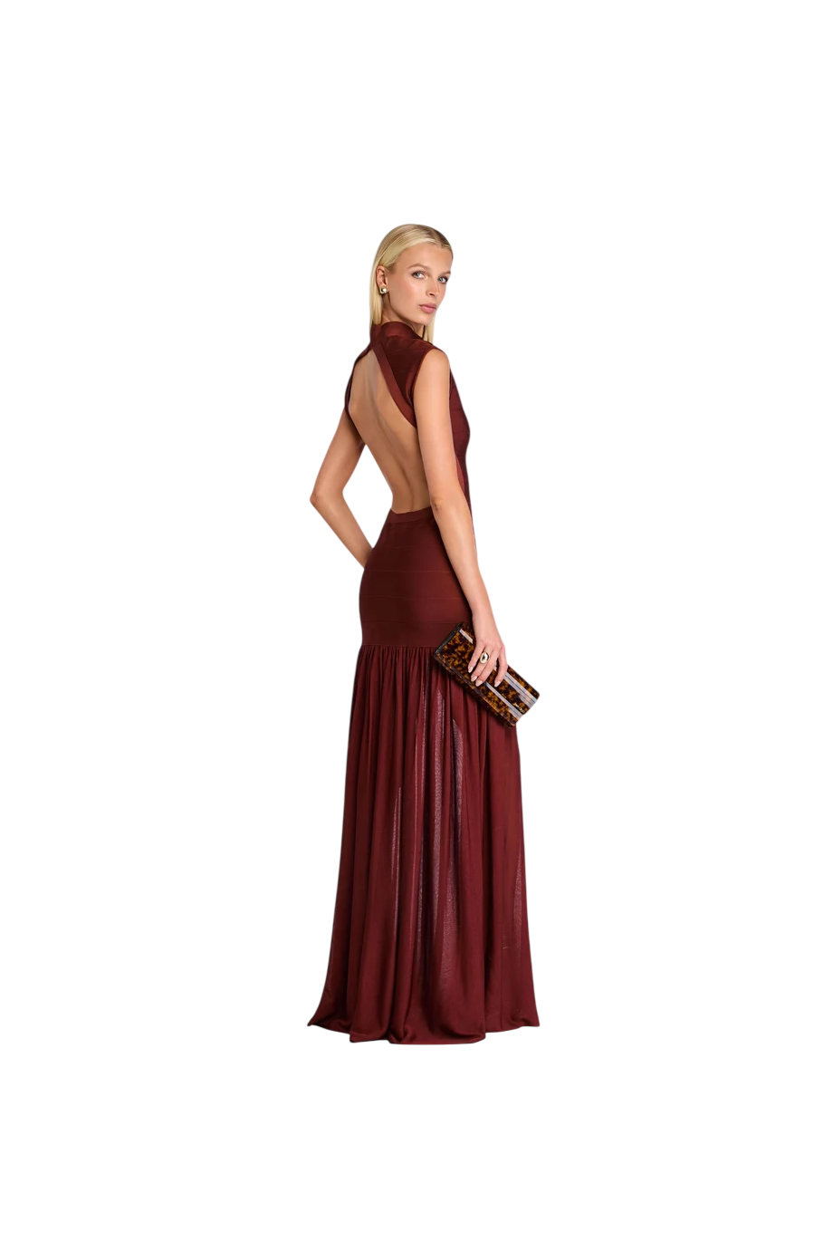 Zosima bandage maxi dress in cigar