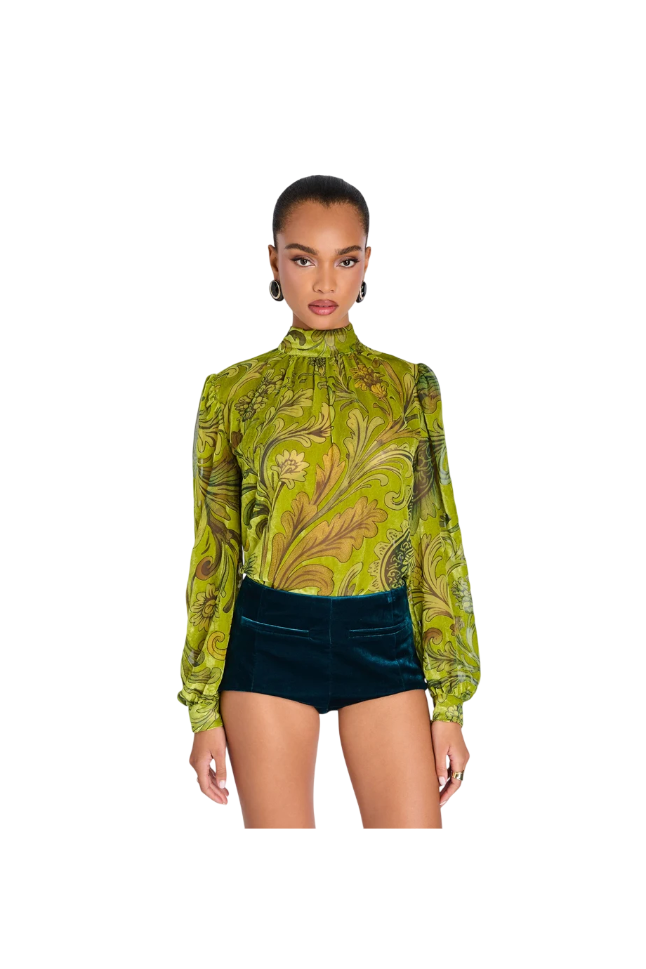 Aradea burnout velvet top in envy