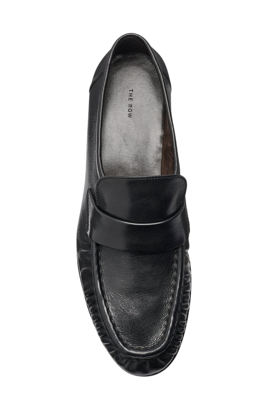 Soft grained leather loafers in black