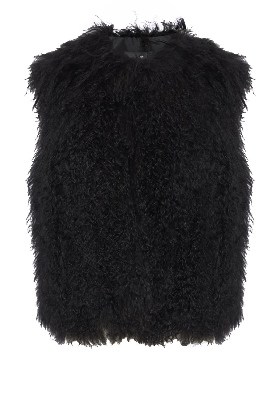 Tibetan lamb gilet in black