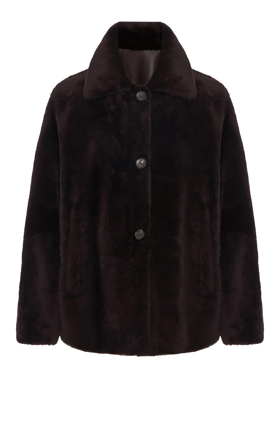 Allison reversible shearling jacket in ebony