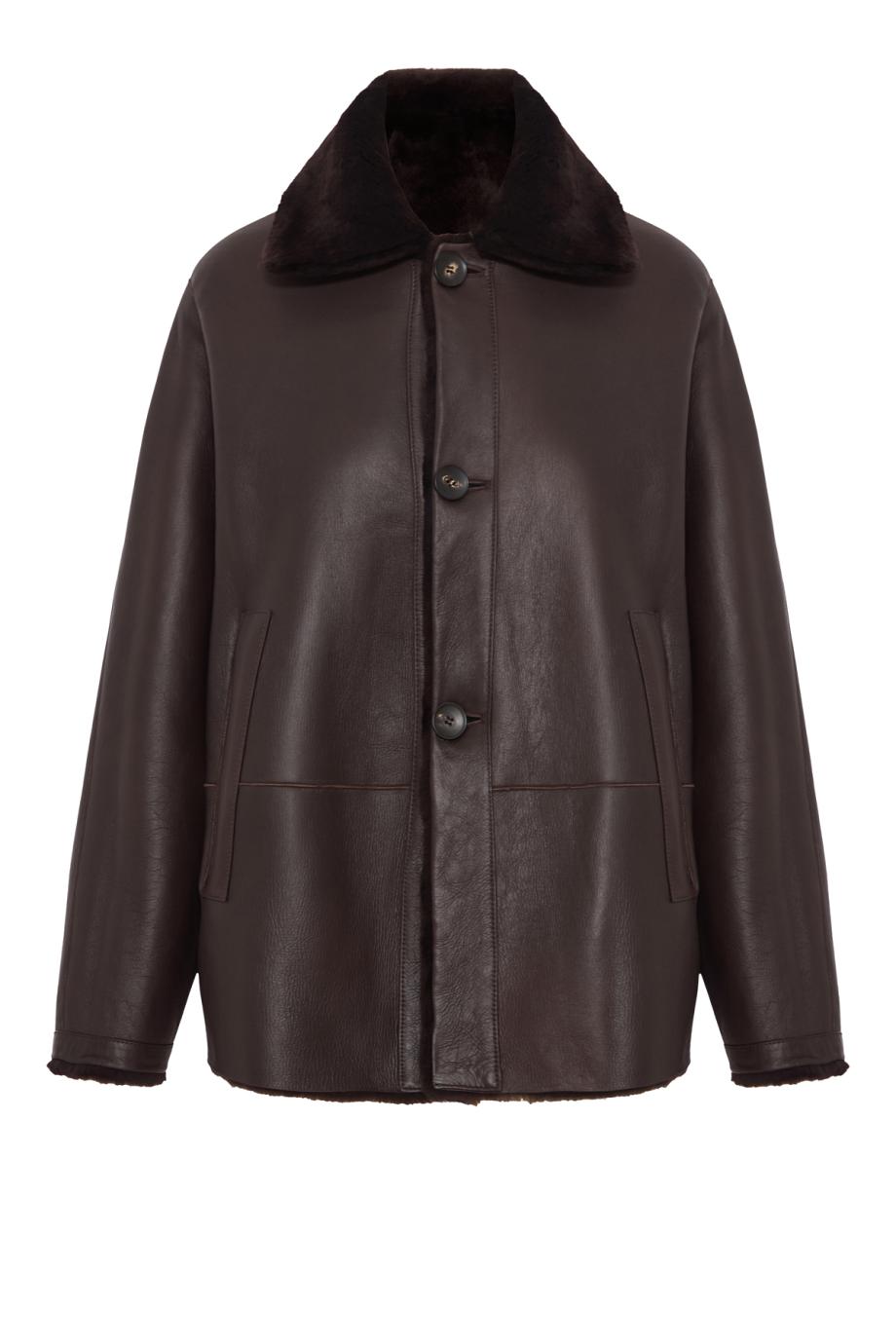 Allison reversible shearling jacket in ebony