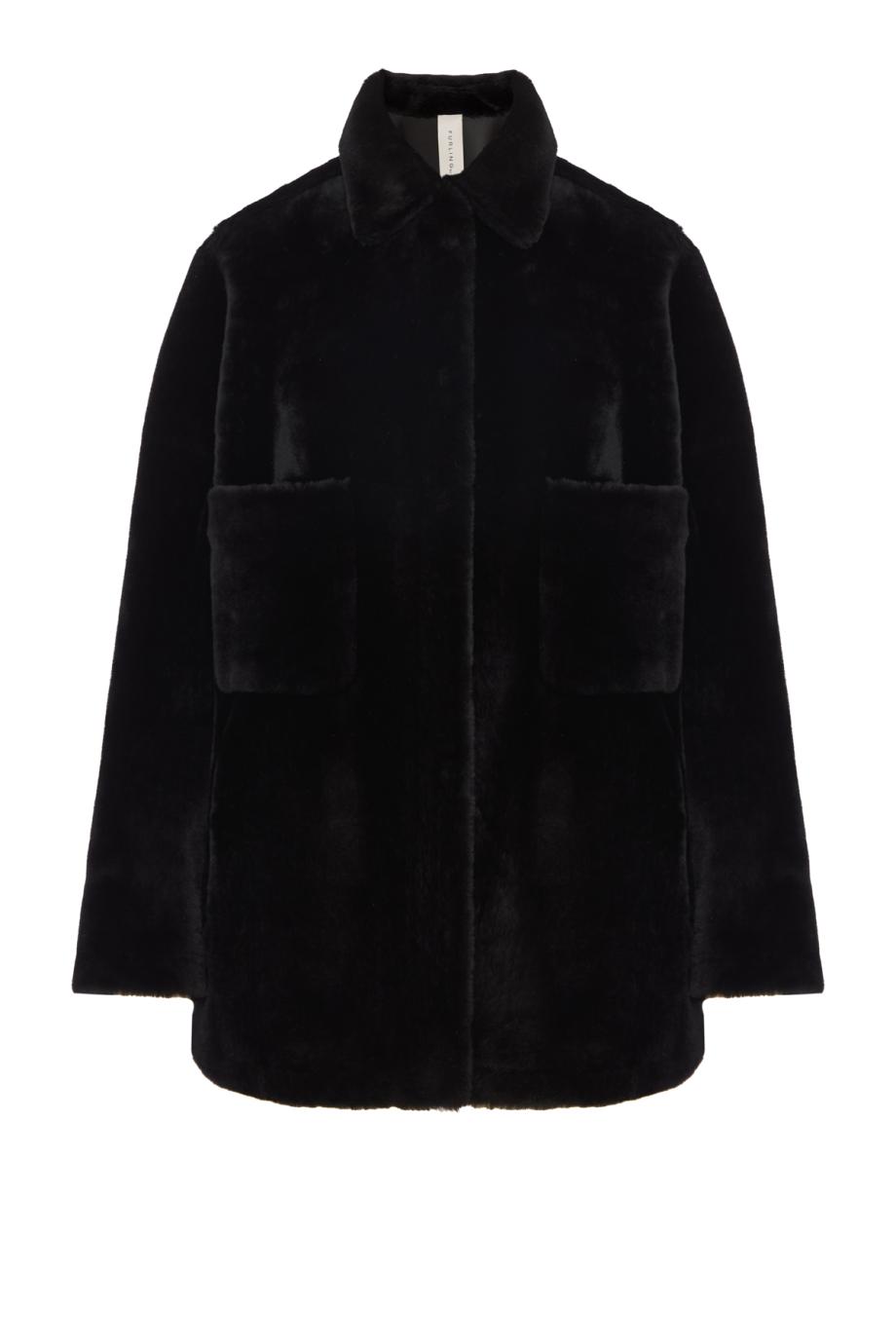 Perla shearling jacket in black