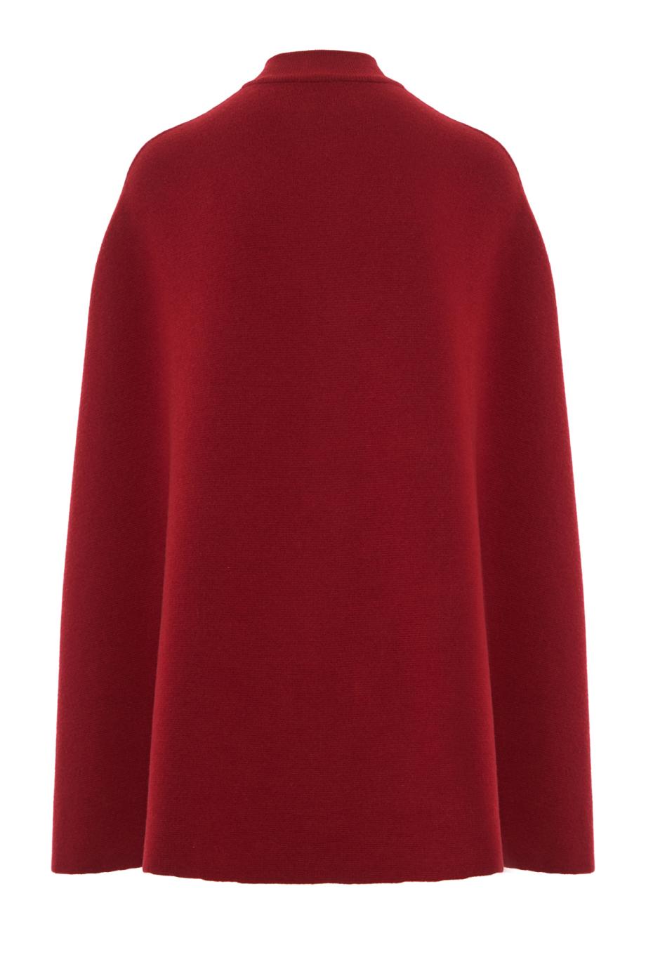 Zip-front cashmere cape in dahlia