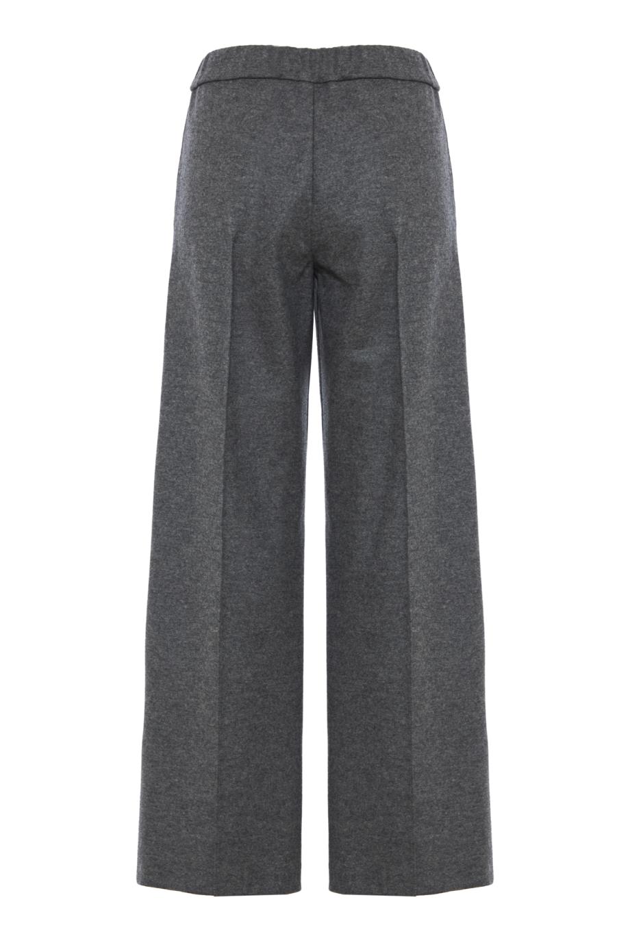 Wool knit wide-leg pants in ash grey