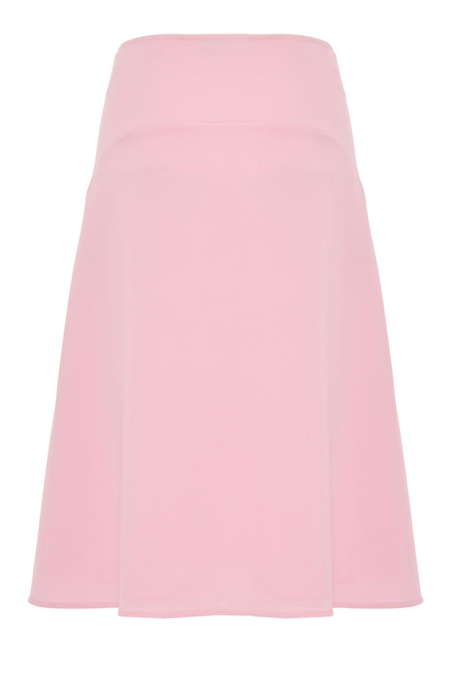 Wool sablé midi skirt in candy pink
