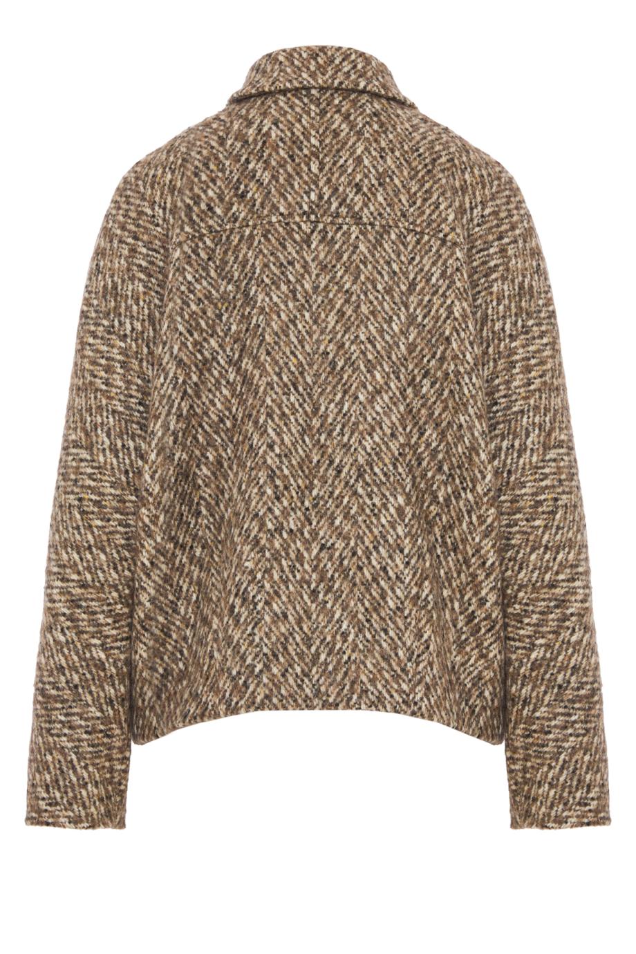 Cropped wool-blend coat in beige
