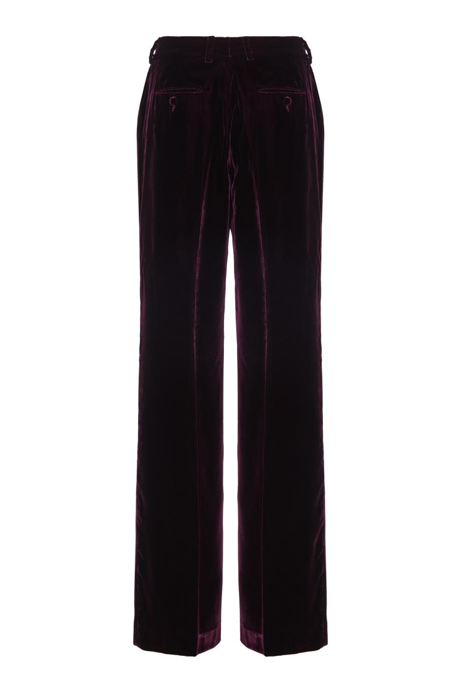 Wide-leg velvet pants in bordeaux