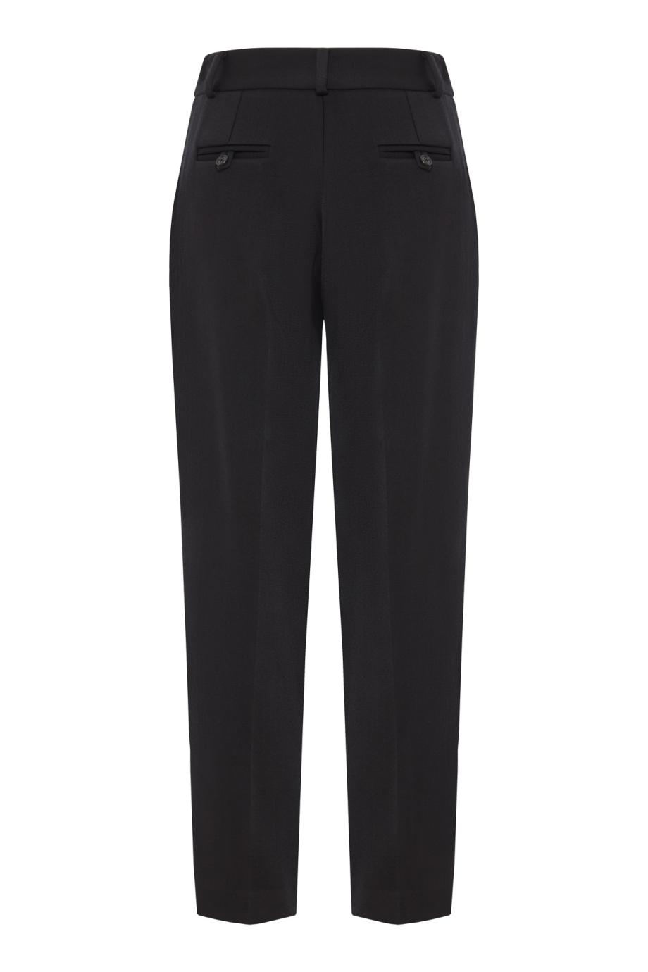 Slim-fit wool and silk pants in black