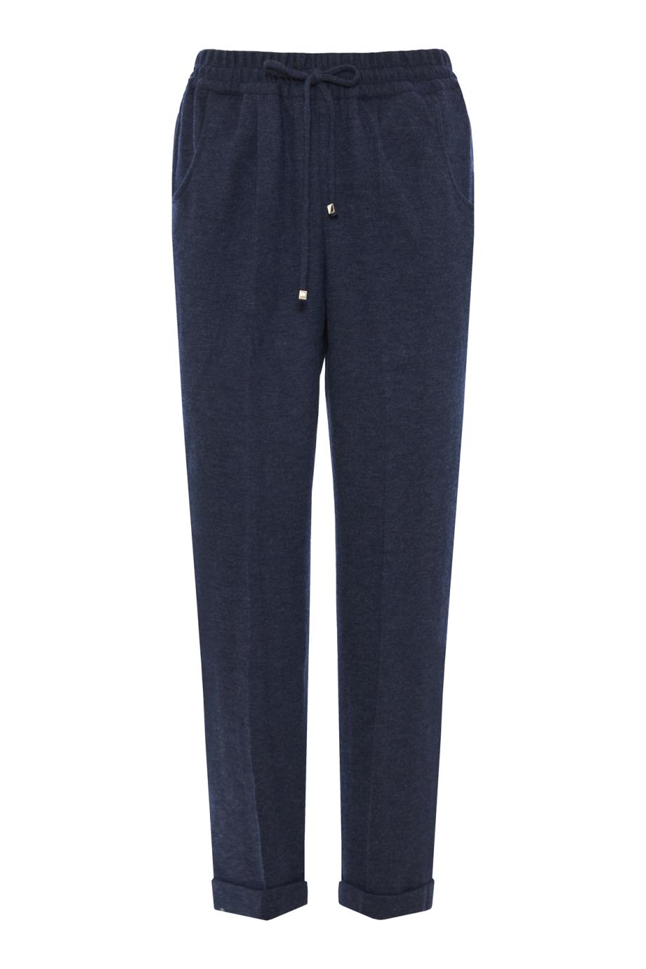 Cashmere-blend drawstring pants in navy
