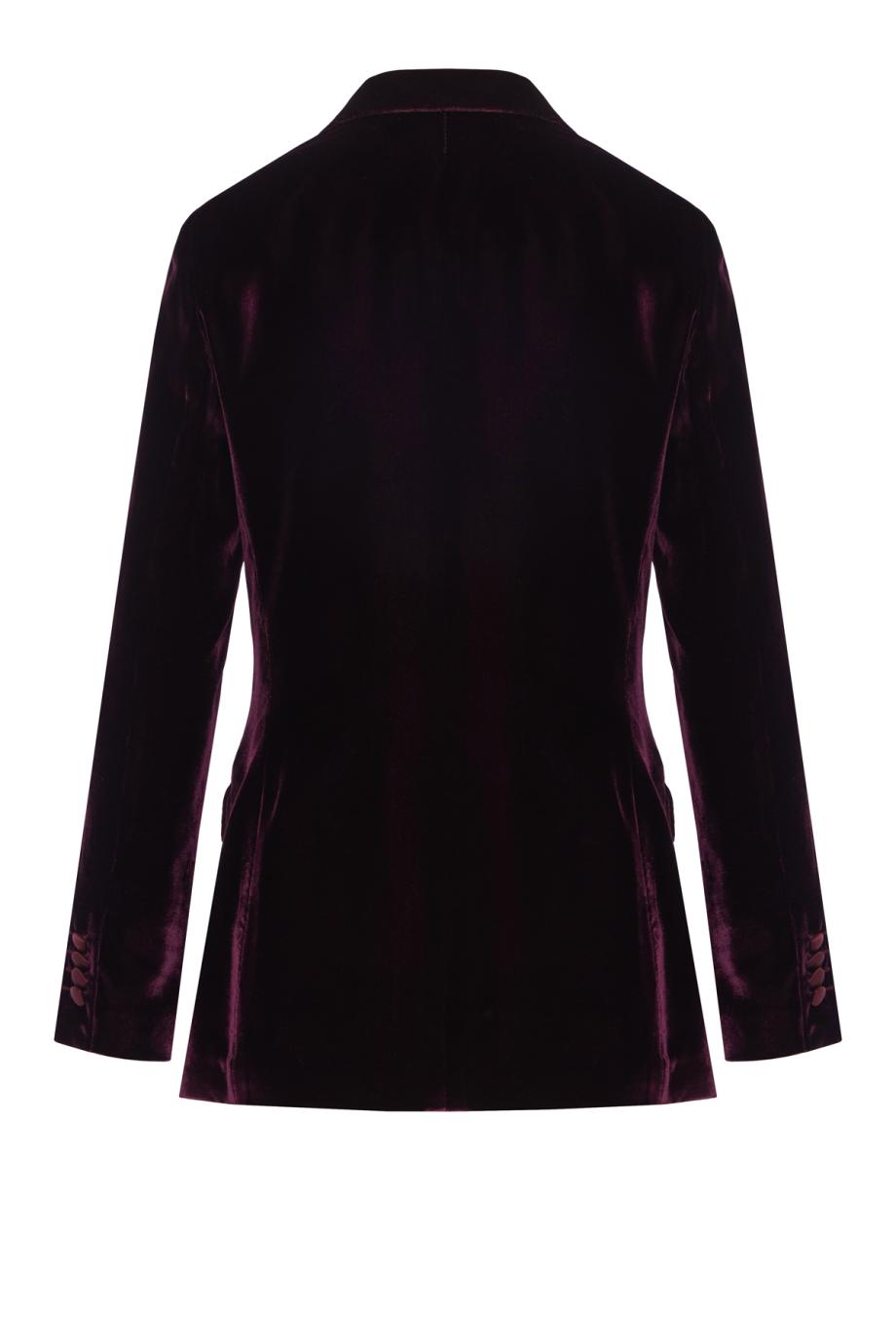 Single-breasted velvet blazer in bordeaux