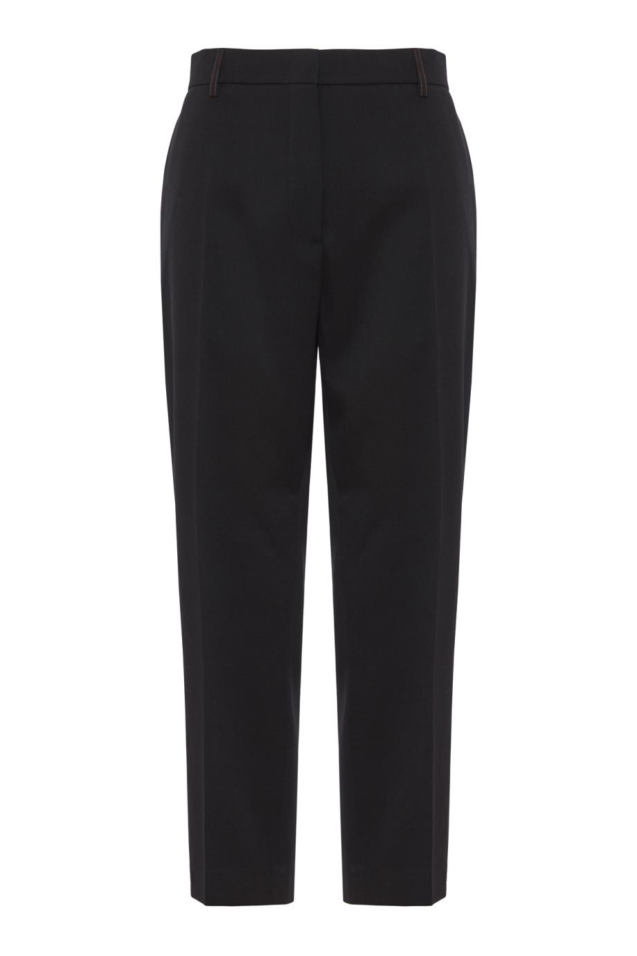 Wool cigarette pants in black