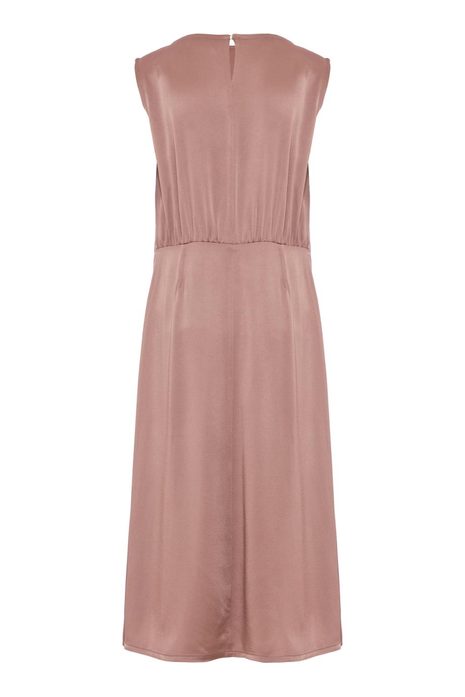 Satin midi dress in old pink