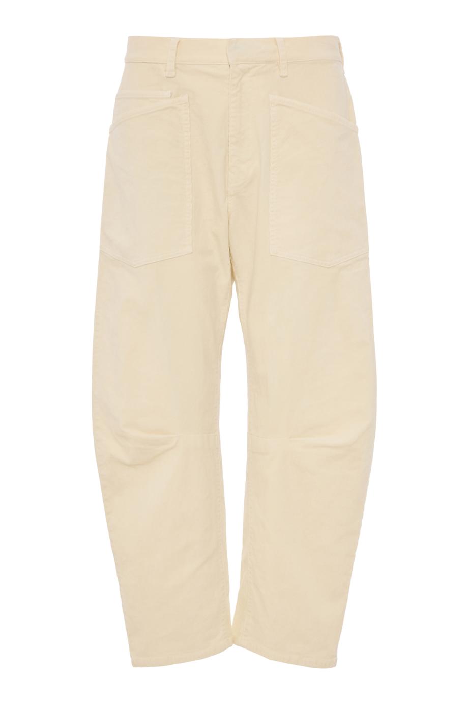 Shon corduroy barrel-leg pants in stone