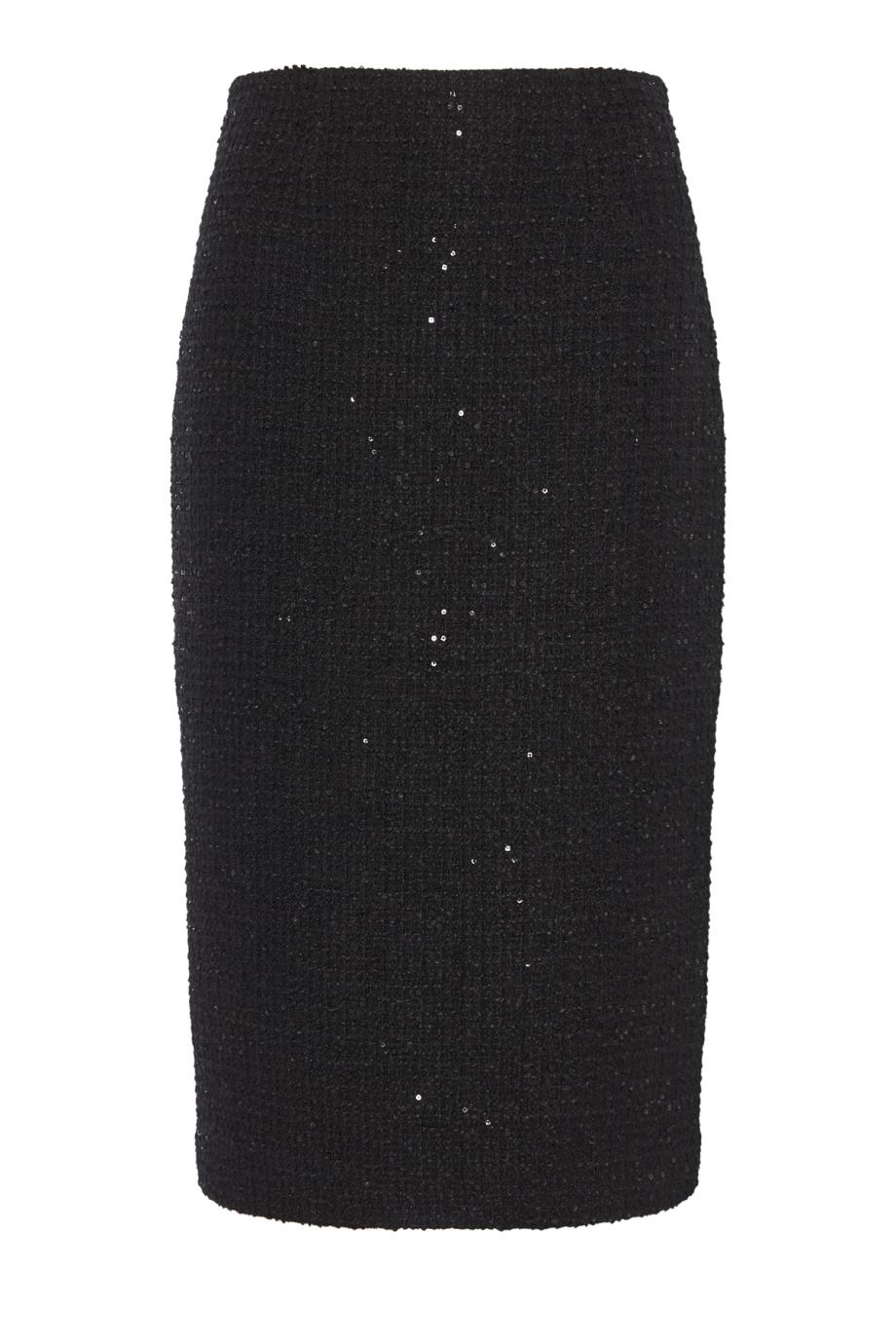 Boucle midi skirt in black