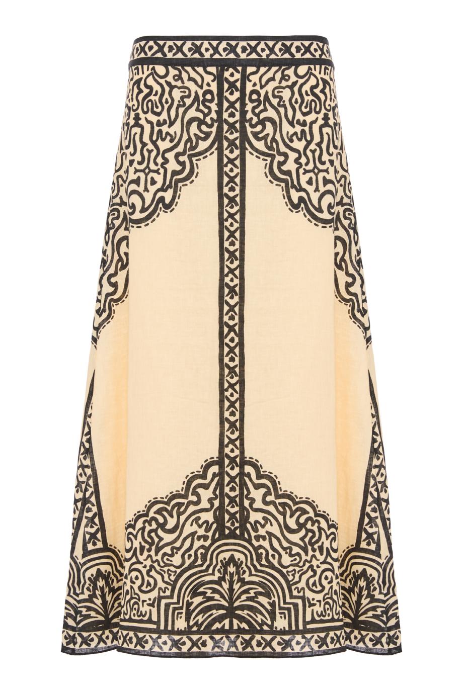 Loose Horizon linen ankle skirt in ecru