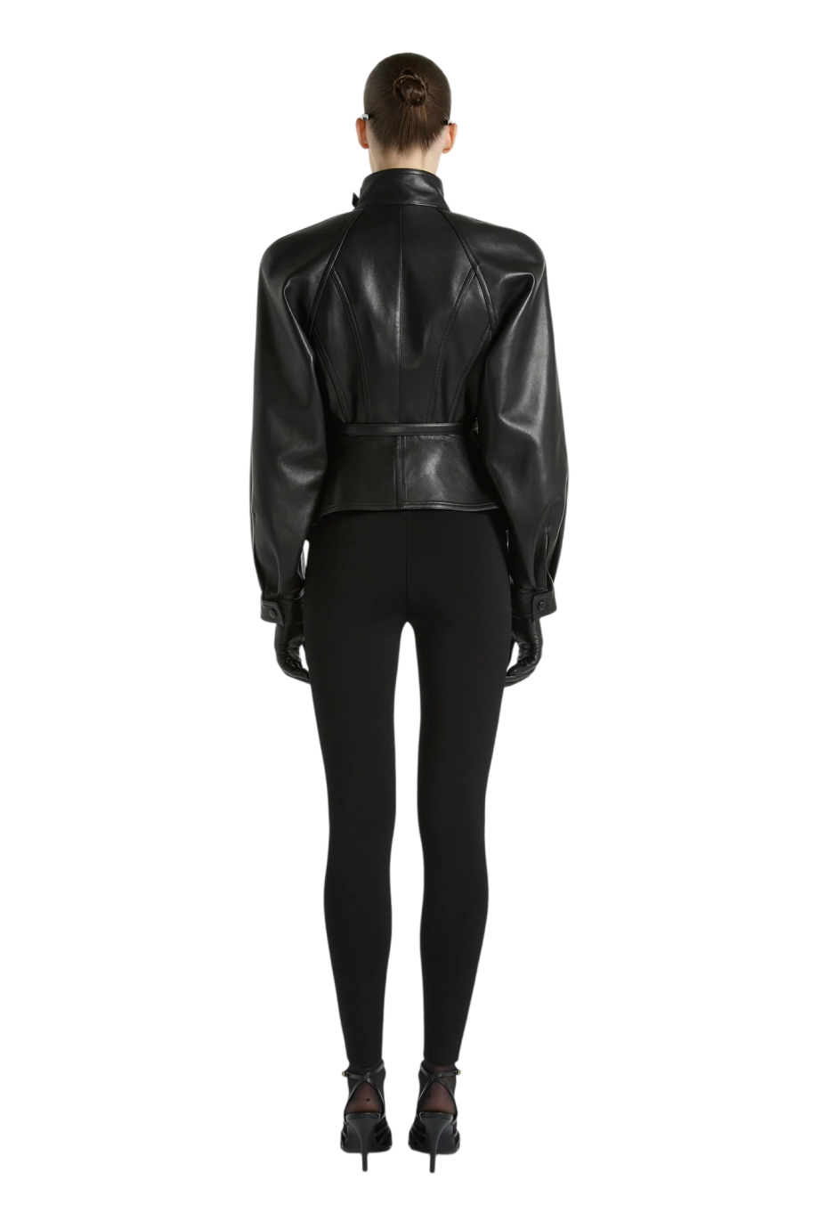 High-waisted Milano jersey leggings in black