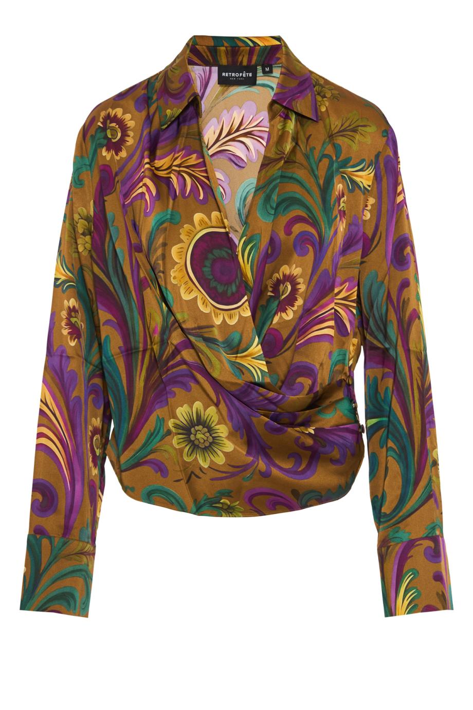 Kourt satin top in ochre