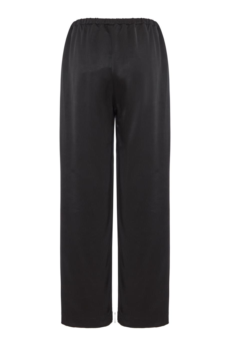 Satin wide-leg pants in black