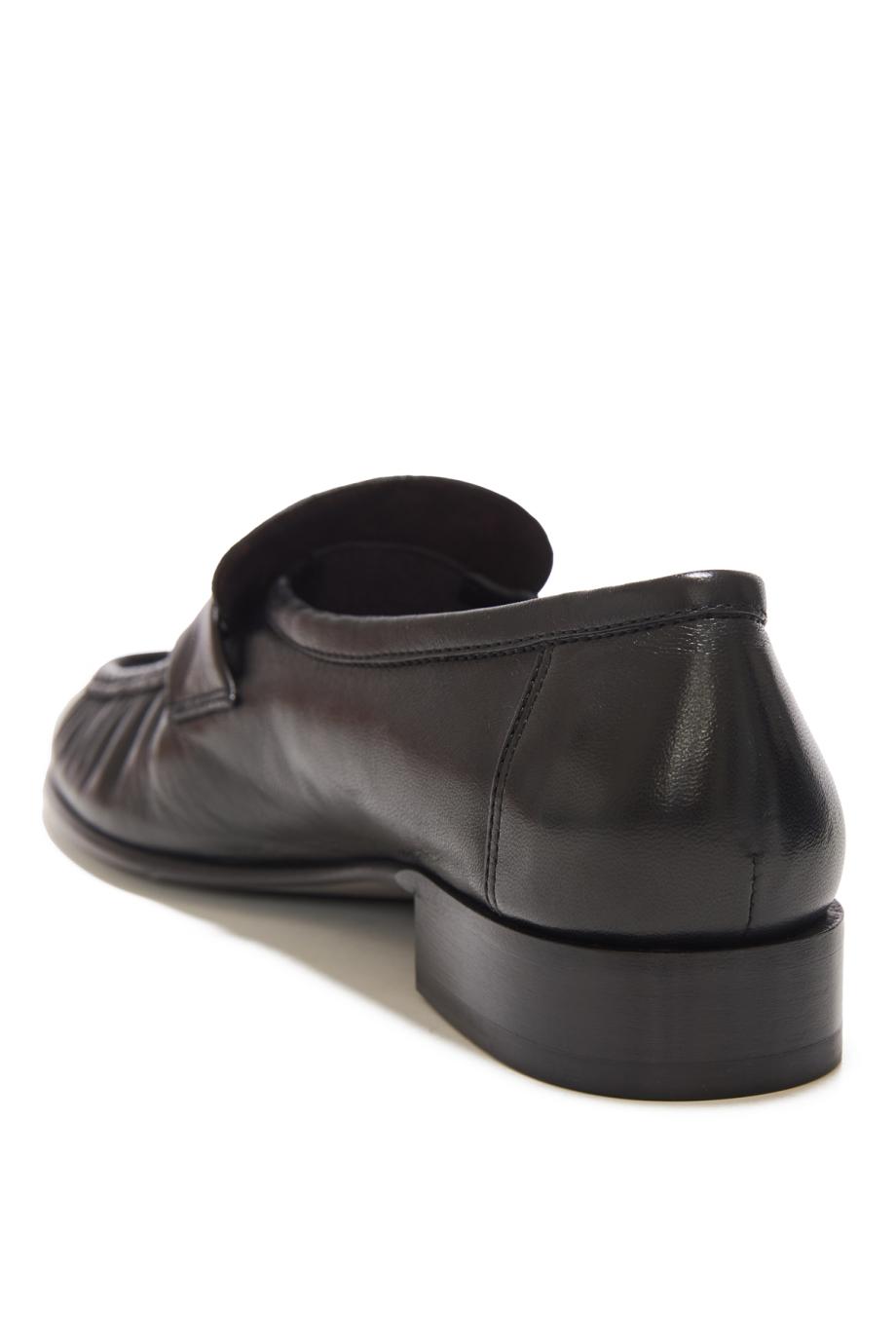 Soft grained leather loafers in black
