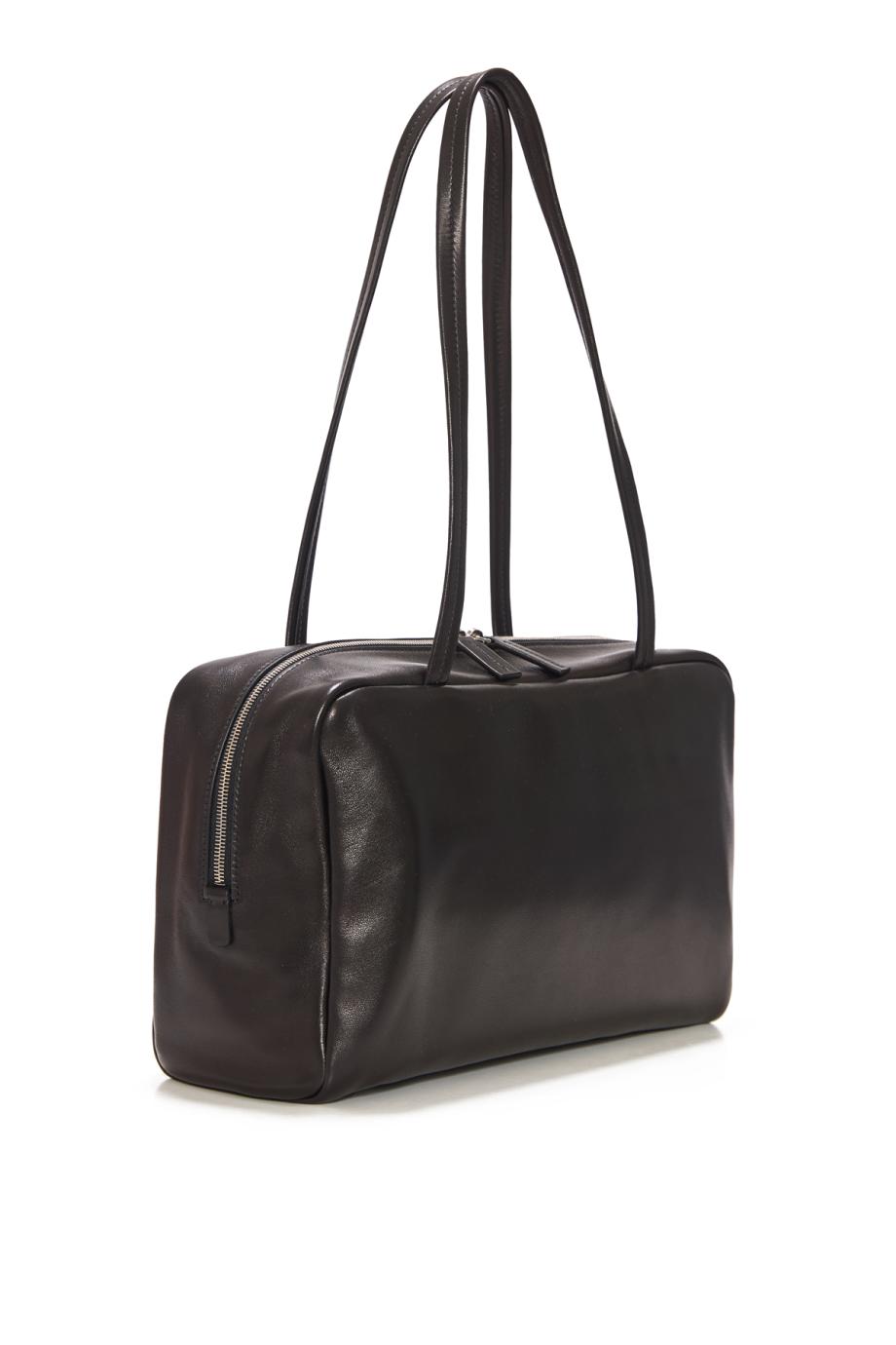 Astra Bowling waxed leather bag in black