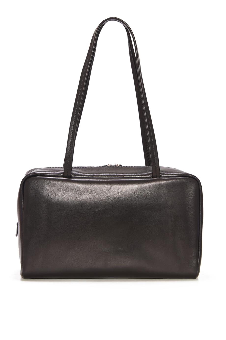 Astra Bowling waxed leather bag in black