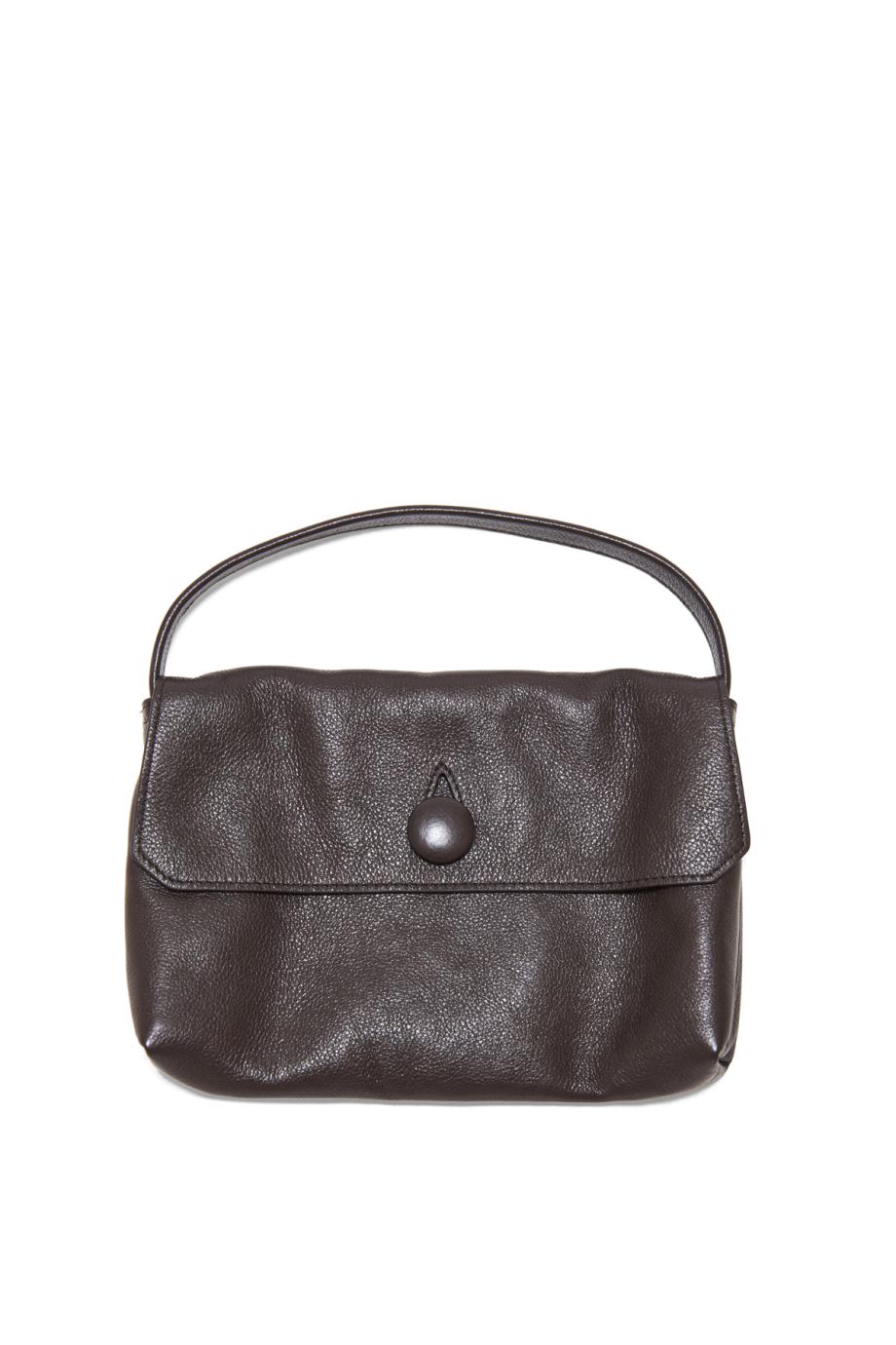 Sally waxed leather top handle bag in walnut shadow