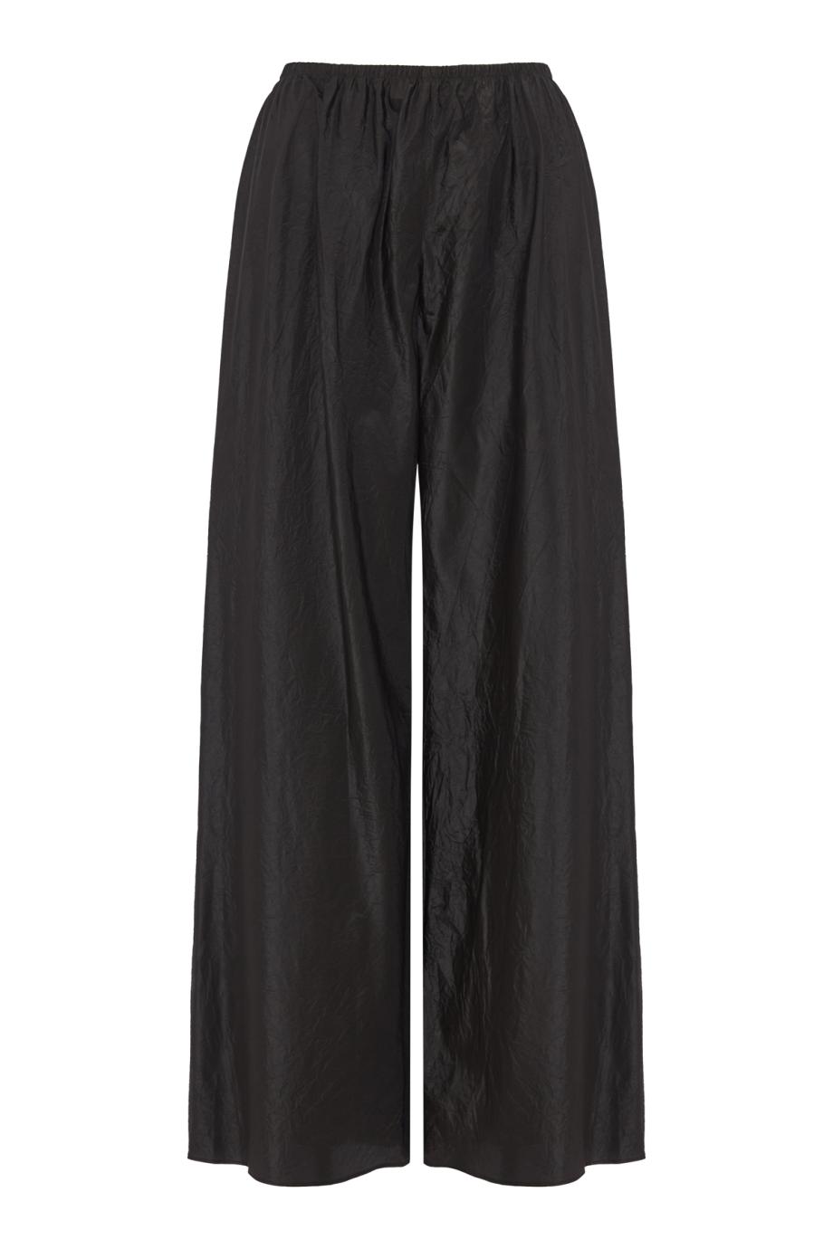 Gala silk taffeta wide-leg trousers in black