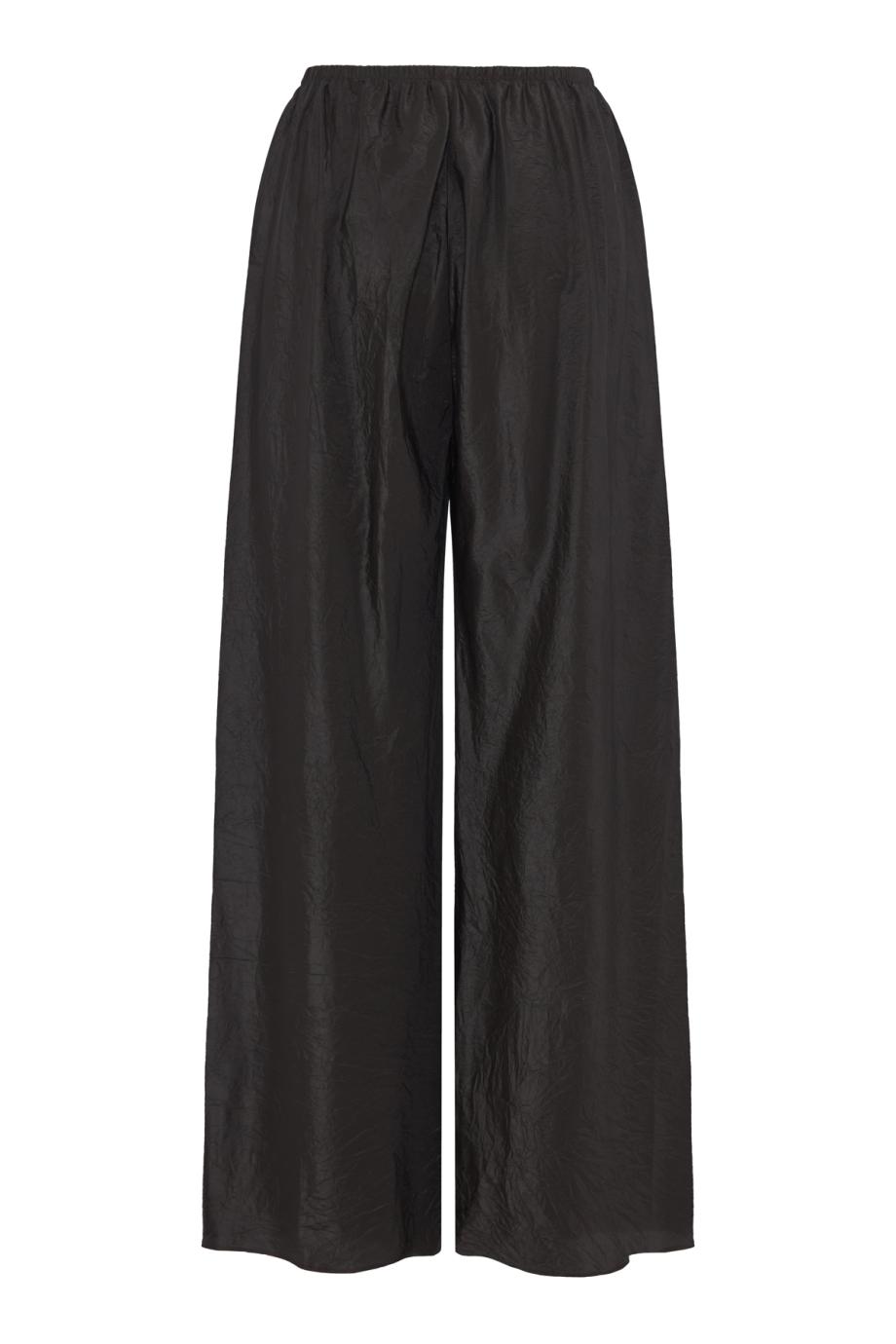 Gala silk taffeta wide-leg trousers in black