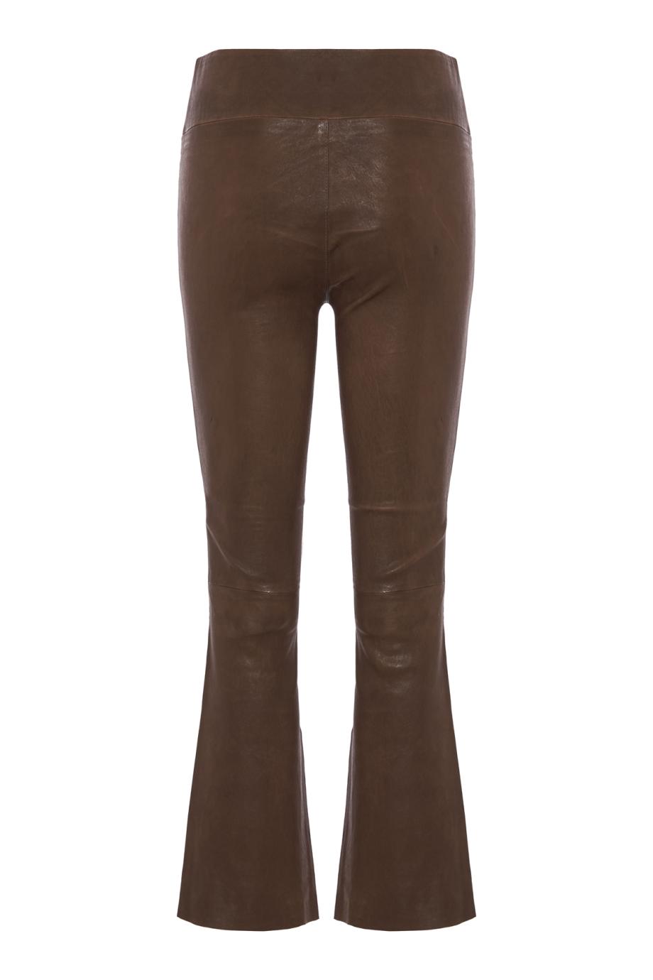Jackie leather ankle-flare pants in truffle