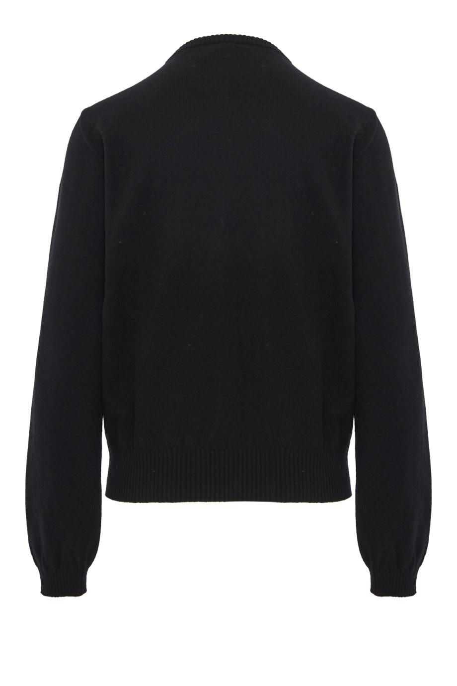 Embroidered wool-blend cardigan in midnight