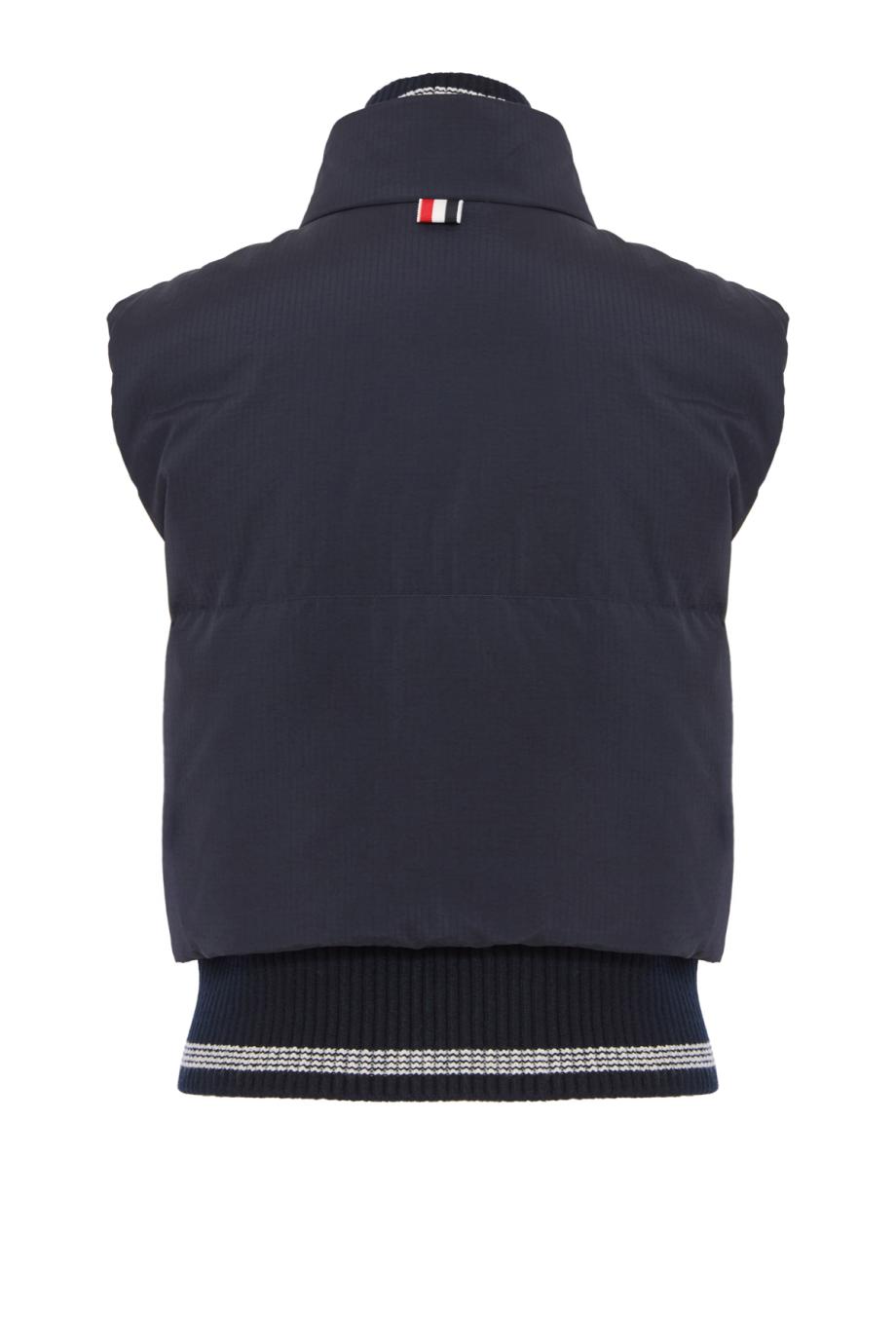 Cropped ripstop down vest in navy