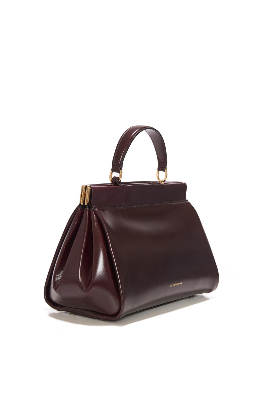 Sloane Frame 28 leather top-handle bag in dark burgundy