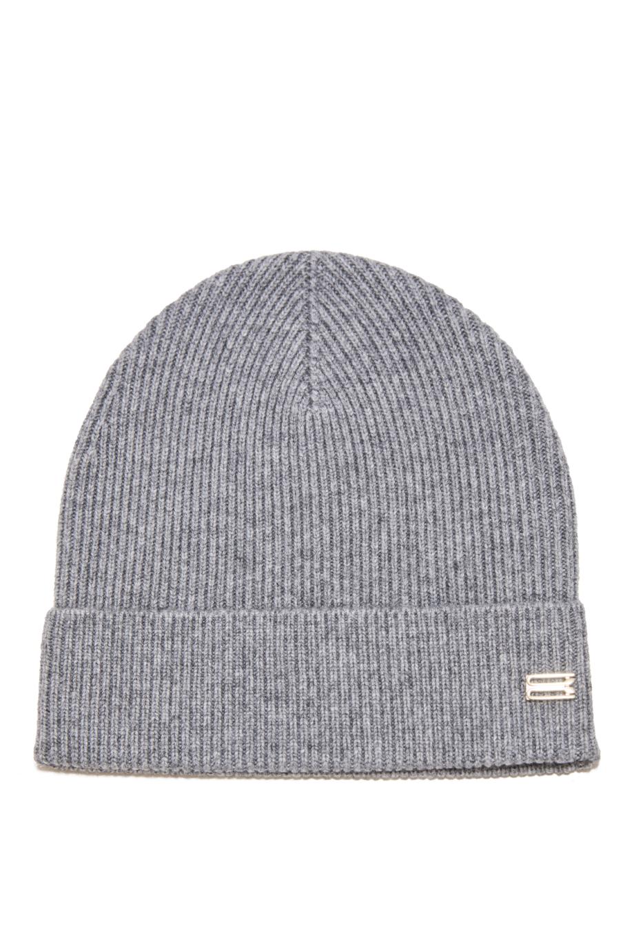 Merino wool and cashmere hat in mid grey marl
