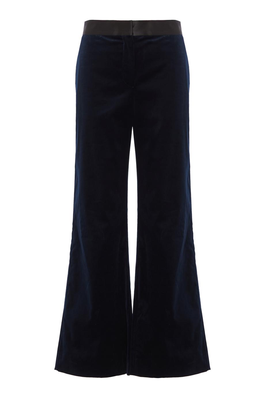 Alina velvet wide-leg pants in midnight