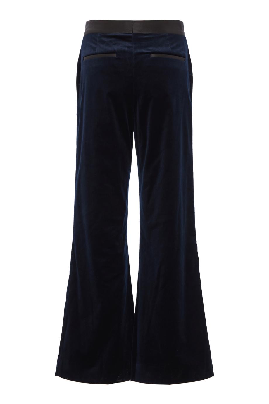 Alina velvet wide-leg pants in midnight