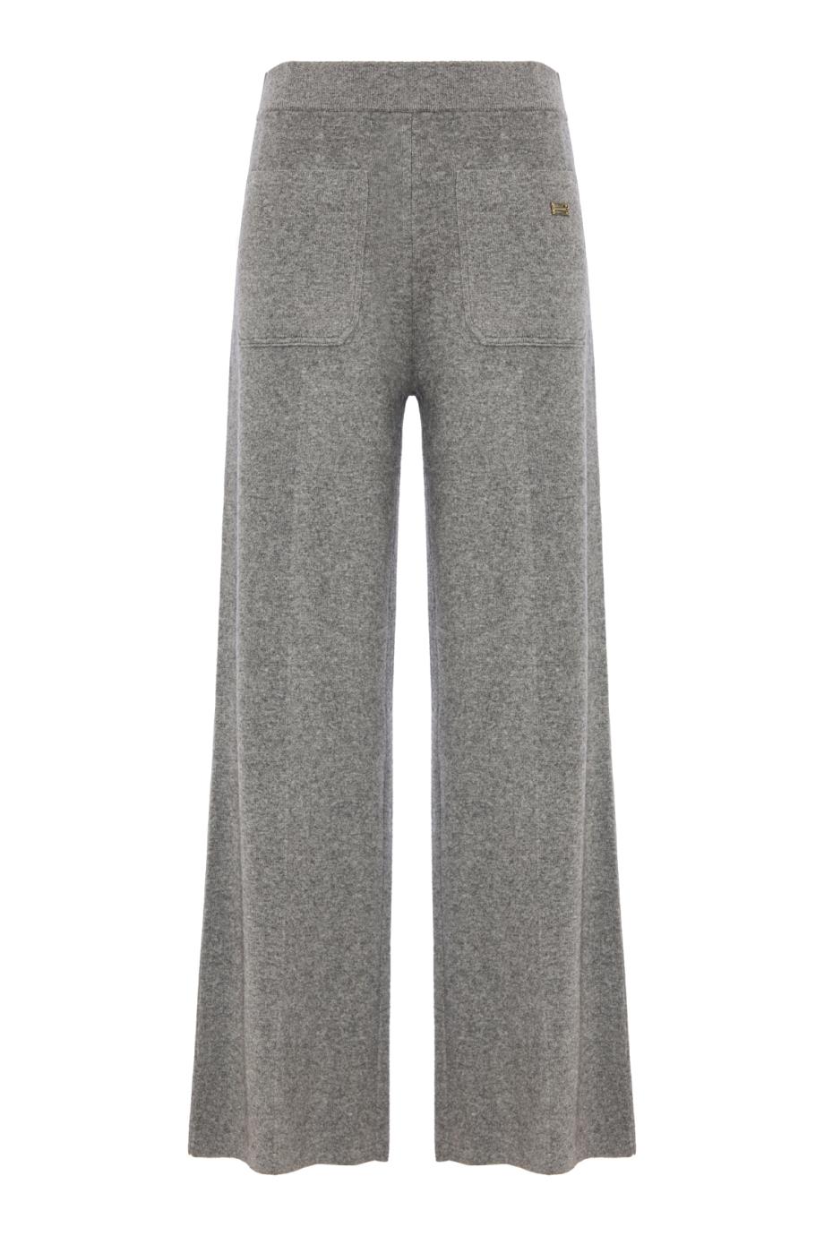 Alina knitted merino wool-blend pants in mid grey marl