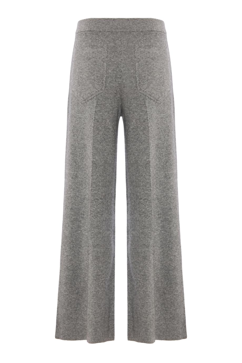 Alina knitted merino wool-blend pants in mid grey marl
