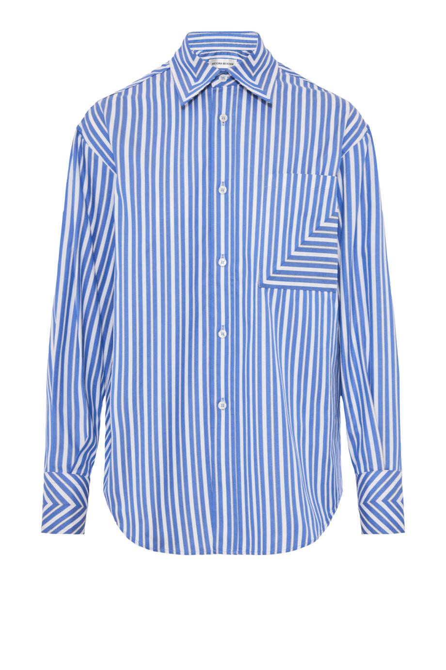 Pocket detail cotton shirt in blue