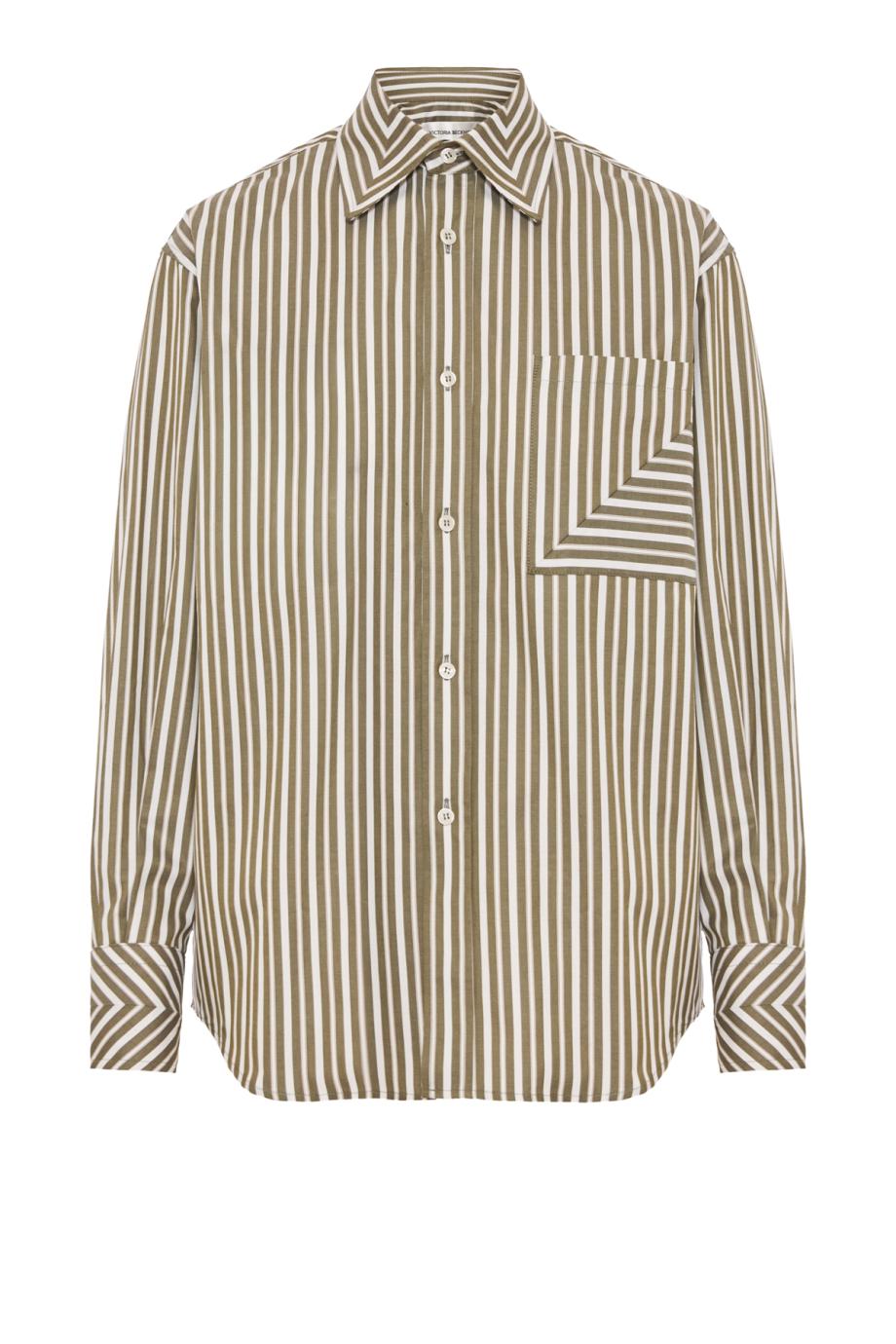 Pocket detail cotton shirt in marsh green